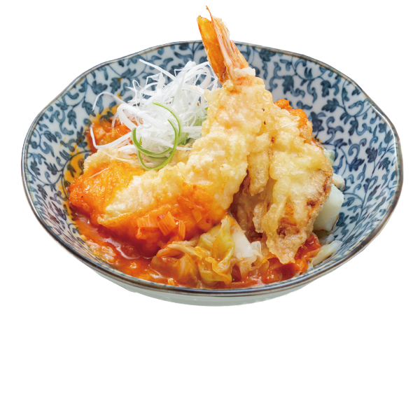 アジと海老の天ぷらチリソースがけ